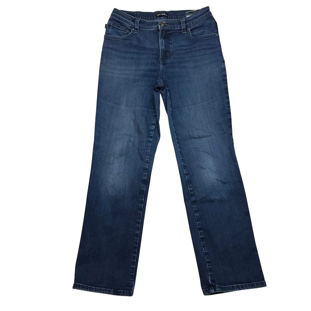Lee Jeans Womens 8 Short‎ Blue Relaxed Fit Straight Leg 3051816 Stretch Denim